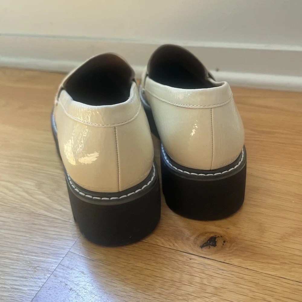 Franco Sarto Balin‎ Chunky Lug Sole Loafers Putty Platform Penny Shoes 8M
